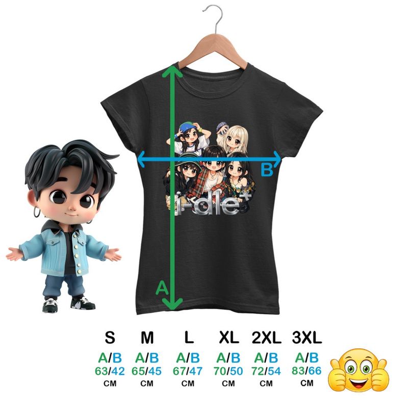 Fashion, accesorii si bijuterii - Femei - Imbracaminte femei - Tricouri si topuri femei - Tricou Femei I-dle Kpop Cartoon Idle Merch, negru, marime S - Infinity.ro