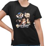 Fashion, accesorii si bijuterii - Femei - Imbracaminte femei - Tricouri si topuri femei - Tricou Femei I-dle Kpop Cartoon Idle Merch, negru, marime S - Infinity.ro