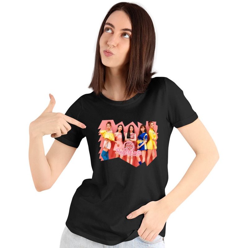 Fashion, accesorii si bijuterii - Femei - Imbracaminte femei - Tricouri si topuri femei - Tricou Femei Red Velvet Kpop Merch, negru, marime S - Infinity.ro