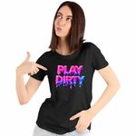 Fashion, accesorii si bijuterii - Femei - Imbracaminte femei - Tricouri si topuri femei - Tricou Femei Play Dirty Kpop Jeon Somi, negru, marime S - Infinity.ro