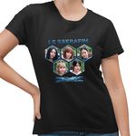 Fashion, accesorii si bijuterii - Femei - Imbracaminte femei - Tricouri si topuri femei - Tricou Femei Le Sserafim Kpop Merch Sakura Serafim, negru, marime S - Infinity.ro