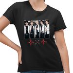 Fashion, accesorii si bijuterii - Femei - Imbracaminte femei - Tricouri si topuri femei - Tricou Femei Tomorrow X Together Kpop Party Merch, negru, marime S - Infinity.ro