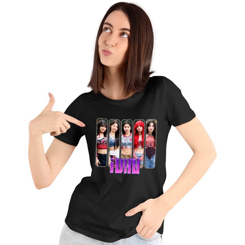 Fashion, accesorii si bijuterii - Femei - Imbracaminte femei - Tricouri si topuri femei - Tricou Femei I-dle Kpop Yuqi Soyeon Merch Gidle, negru, marime S - Infinity.ro