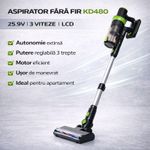 Electronice si Electrocasnice - Ingrijirea locuintei - Aspiratoare - Aspirator vertical fara fir, LCD, KD480, Kraft&Dele, baterie Li-Ion 25.9V, 3 viteze - Infinity.ro