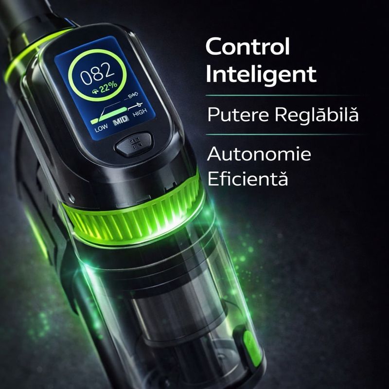 Electronice si Electrocasnice - Ingrijirea locuintei - Aspiratoare - Aspirator vertical fara fir, LCD, KD480, Kraft&Dele, baterie Li-Ion 25.9V, 3 viteze - Infinity.ro