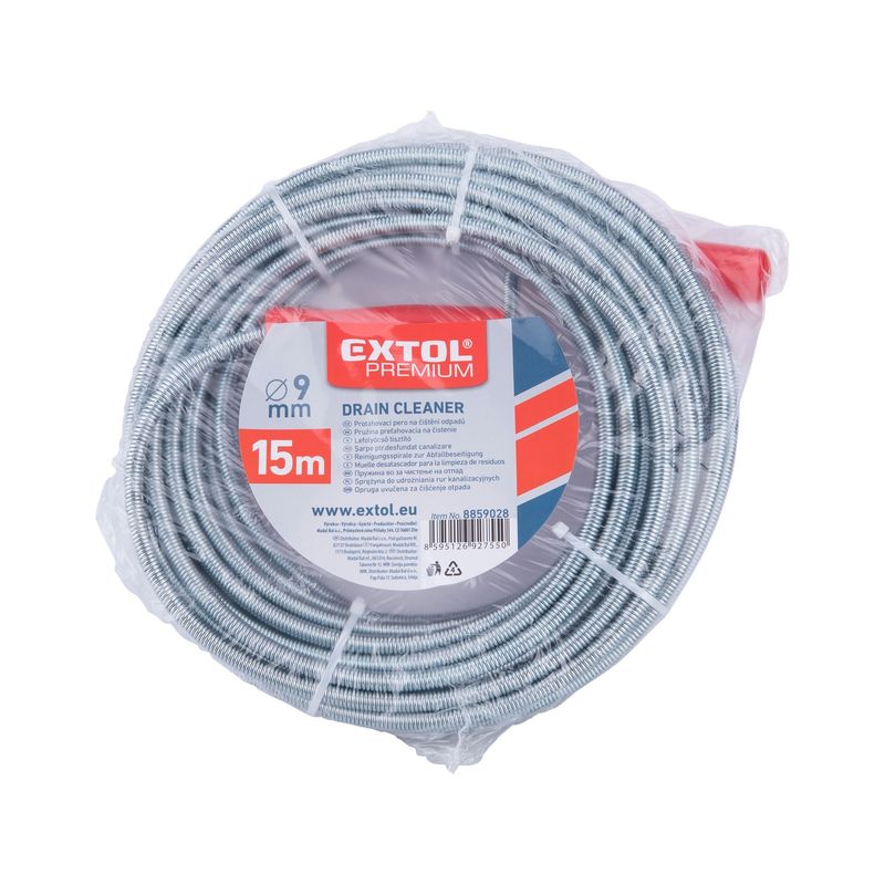 Casa si Gradina - Constructii - Scule de mana si unelte - Accesorii scule de mana - Cablu pentru curatat scurgerea, EXTOL PREMIUM, 15m x 9mm, 8859028 - Infinity.ro