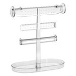Fashion, accesorii si bijuterii - Femei - Bijuterii femei - Cutii bijuterii - Organizator acrilic transparent pentru bijuterii, cu tava, 23.5x12x27cm - Infinity.ro