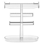 Fashion, accesorii si bijuterii - Femei - Bijuterii femei - Cutii bijuterii - Organizator acrilic transparent pentru bijuterii, cu tava, 23.5x12x27cm - Infinity.ro