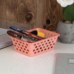 Carti si Birotica - Birotica - Accesorii de birou - Suporturi accesorii birou - Suport organizator birou din plastic roz, perforat, 16x12x5.6 cm - Infinity.ro