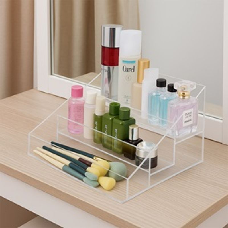 Ingrijire personala si Cosmetice - Machiaj - Portfarduri si genti cosmetice - Suport Acrilic Transparent cu 3 Nivele pentru Cosmetice Organizator Infrumusetar - Infinity.ro