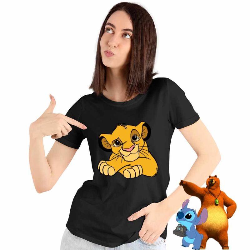 Fashion, accesorii si bijuterii - Femei - Imbracaminte femei - Tricouri si topuri femei - Tricou Femei Simba Lion King, negru, marime S - Infinity.ro