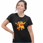 Fashion, accesorii si bijuterii - Femei - Imbracaminte femei - Tricouri si topuri femei - Tricou Femei Winnie the Pooh Tigger Tigrut, negru, marime S - Infinity.ro