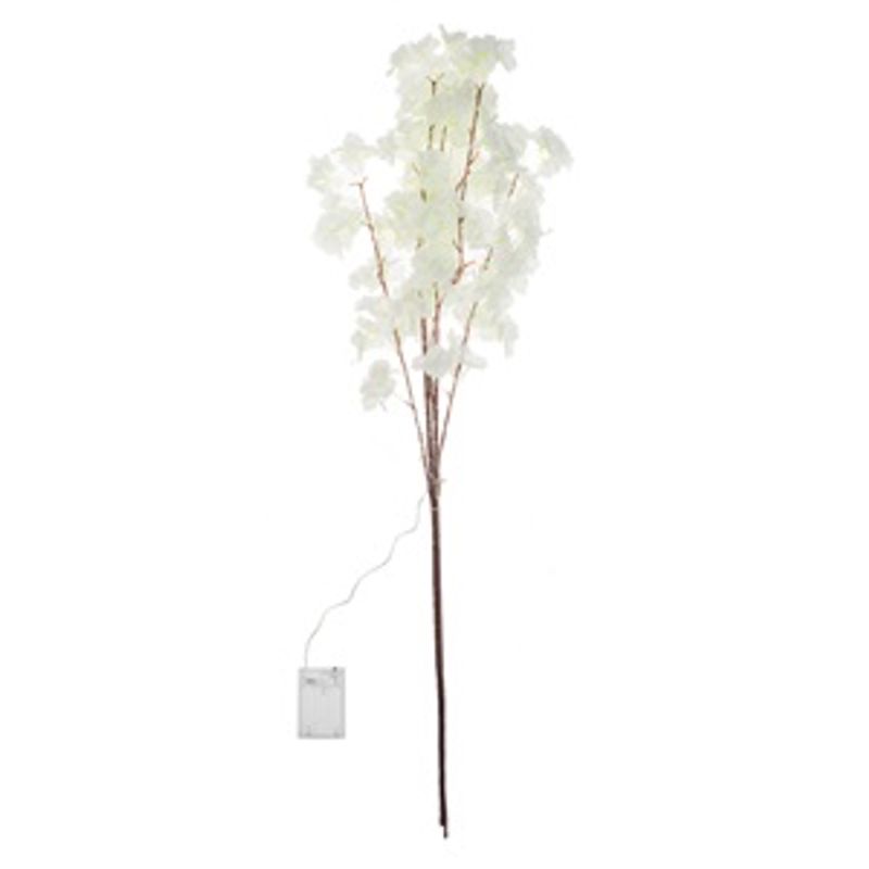 Casa si Gradina - Decoratiuni - Obiecte decorative - Plante artificiale - Ramuri decorative cu flori artificiale albe si LED, 135 cm, set 2 bucati - Infinity.ro