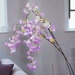 Casa si Gradina - Decoratiuni - Obiecte decorative - Plante artificiale - Ramuri decorative cu flori artificiale lila, 2 buc, 135 cm, 80 LED-uri - Infinity.ro