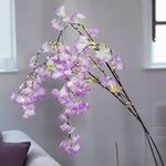 Casa si Gradina - Decoratiuni - Obiecte decorative - Plante artificiale - Ramuri decorative cu flori artificiale lila, 2 buc, 135 cm, 80 LED-uri - Infinity.ro
