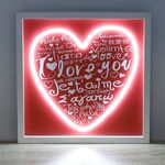Casa si Gradina - Corpuri si surse de iluminat - Iluminat comercial si industrial - Corpuri iluminat comercial - Panou LED Neon Inima cu Mesaje de Dragoste, 25x25cm, Rosu - Infinity.ro