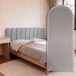 Casa si Gradina - Mobilier - Paturi si accesorii - Accesorii paturi - Panou Tapitat Gri Catifelat pentru Pat - Design Elegant - Infinity.ro