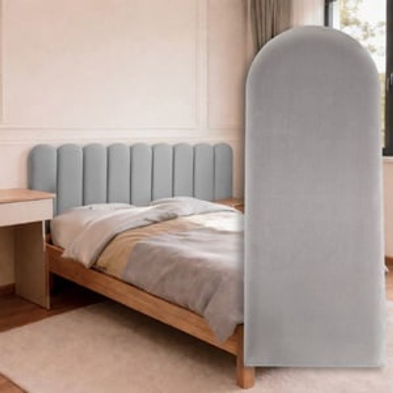 Casa si Gradina - Mobilier - Paturi si accesorii - Accesorii paturi - Panou Tapitat Gri Catifelat pentru Pat - Design Elegant - Infinity.ro