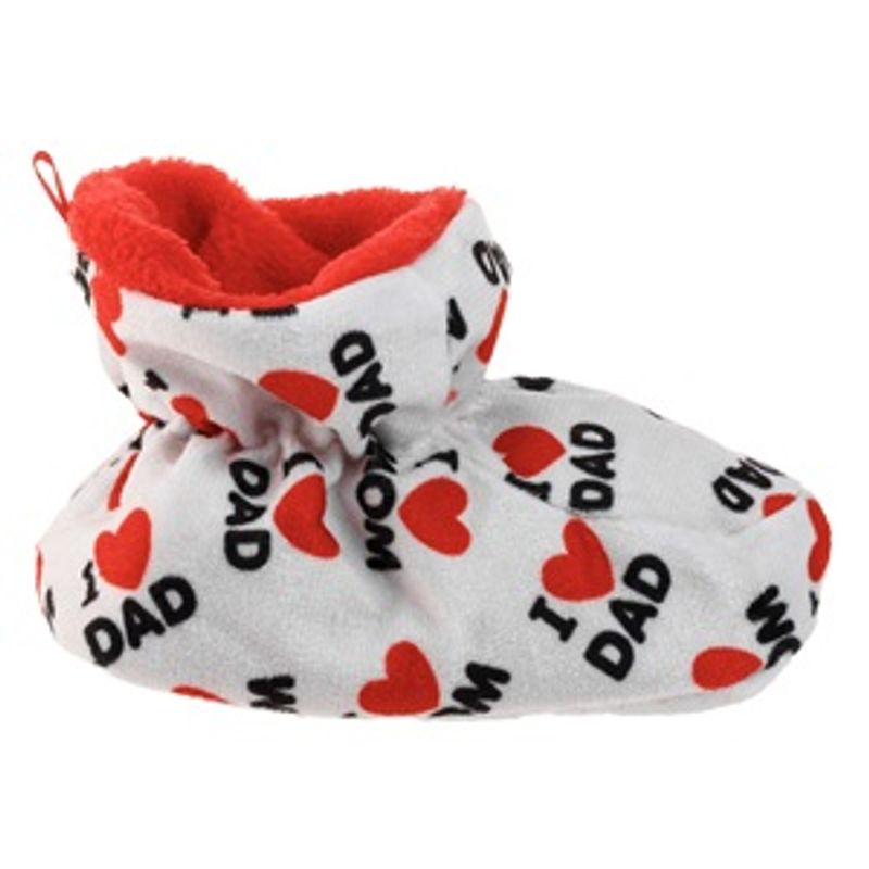 Fashion, accesorii si bijuterii - Copii - Incaltaminte copii - Botosei copii - Botosei Alb cu Imprimeu 'I Love Mom Dad' pentru Bebelusi - Infinity.ro