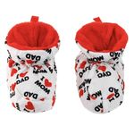 Fashion, accesorii si bijuterii - Copii - Incaltaminte copii - Botosei copii - Botosei Alb cu Imprimeu 'I Love Mom Dad' pentru Bebelusi - Infinity.ro