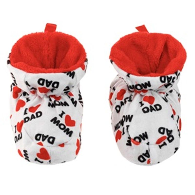 Fashion, accesorii si bijuterii - Copii - Incaltaminte copii - Botosei copii - Botosei Alb cu Imprimeu 'I Love Mom Dad' pentru Bebelusi - Infinity.ro