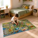 Casa si Gradina - Textile si covoare - Covoare - Covoare copii - Covor Copii Oras cu Drumuri 150x100cm - Infinity.ro