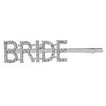 Fashion, accesorii si bijuterii - Copii - Accesorii copii - Accesorii pentru par copii - Agrafa de par argintie cu strasuri si textul Bride, 7 cm - Infinity.ro