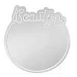 Casa si Gradina - Decoratiuni - Oglinzi - Oglinda rotunda cu LED neon, 36x39cm, neagra - Infinity.ro