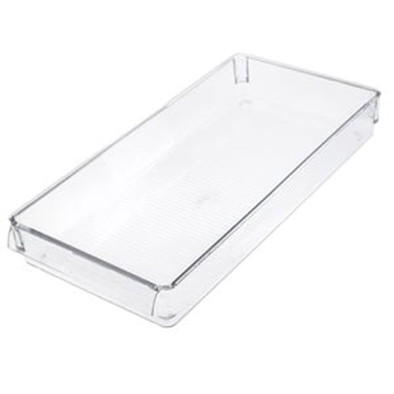 Casa si Gradina - Mobilier - Organizare si depozitare - Organizatoare pentru sertare si dulapuri - Cutie Organizatoare pentru Frigider, Plastic Transparent cu Mâner, 36x17,5x5cm - Infinity.ro