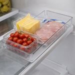 Casa si Gradina - Mobilier - Organizare si depozitare - Organizatoare pentru sertare si dulapuri - Cutie Organizatoare pentru Frigider, Plastic Transparent cu Mâner, 36x17,5x5cm - Infinity.ro