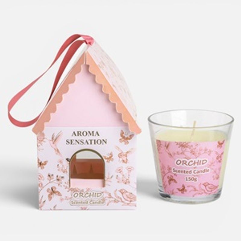 Casa si Gradina - Decoratiuni - Aromaterapie si lumanari - Lumanari si candele - Lumanare parfumata in pahar cu aroma de orhidee, cutie cadou - Infinity.ro