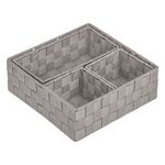 Casa si Gradina - Mobilier - Organizare si depozitare - Organizatoare pentru sertare si dulapuri - Set 4 Cosuri de Depozitare Rattan cu Cadru Metalic, 3 Marimi, Taupe - Infinity.ro