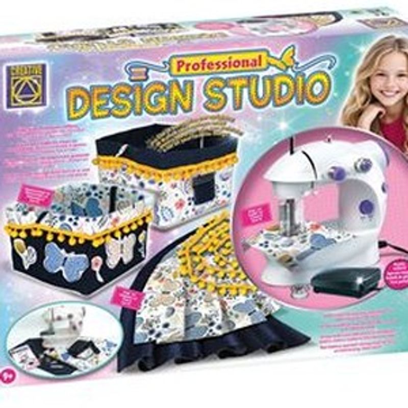 Jucarii, Copii si Bebe - Jucarii si jocuri - Jucarii & jocuri educative - Seturi de artizanat - Set Creativ cu Masina de Cusut pentru Copii, Confectioneaza 2 Cutii de Depozitare, Multicolor - Infinity.ro