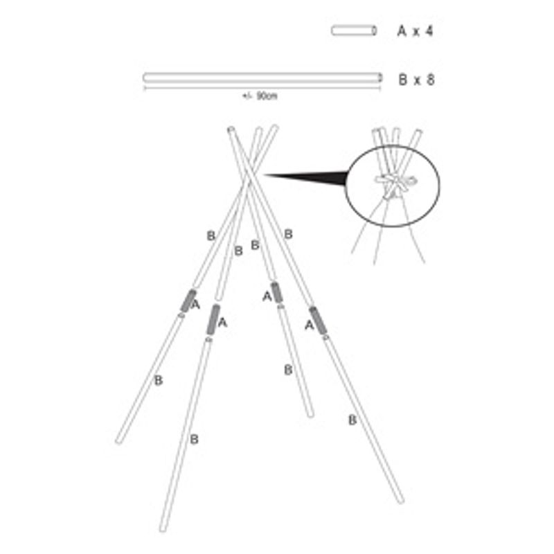 Jucarii, Copii si Bebe - Jucarii si jocuri - Jucarii de exterior - Casute si corturi copii - Cort de camera pentru copii tip indian, Alb si Gri, 120x120x150cm - Infinity.ro