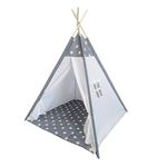 Jucarii, Copii si Bebe - Jucarii si jocuri - Jucarii de exterior - Casute si corturi copii - Cort de camera pentru copii tip indian, Alb si Gri, 120x120x150cm - Infinity.ro