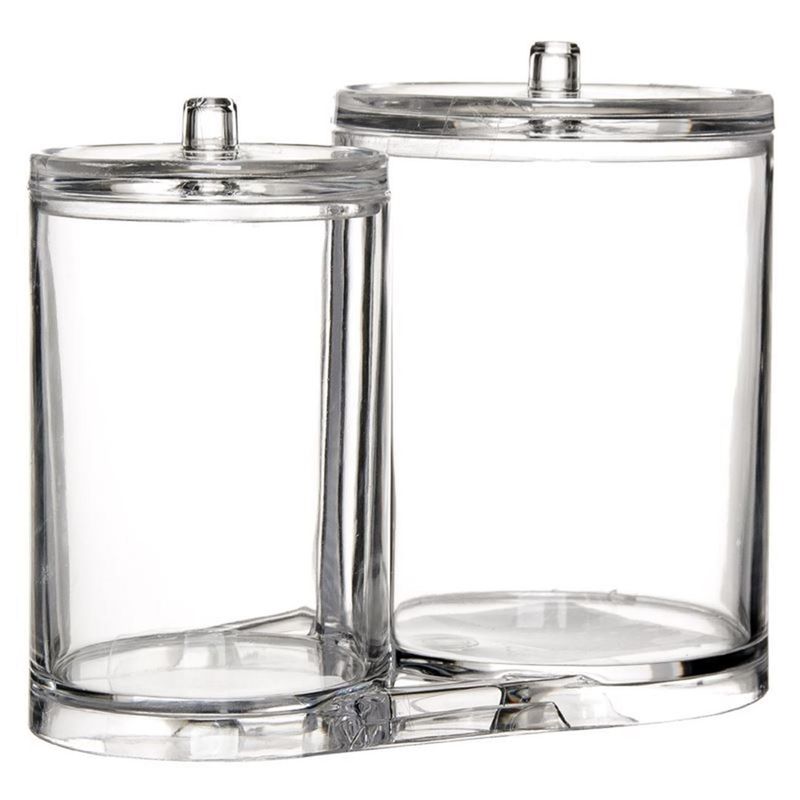 Casa si Gradina - Sanitare - Suporturi si accesorii baie - Accesorii baie - Set 2 Cutii de Depozitare Acrilice Transparente pentru Baie, cu Capac - Infinity.ro