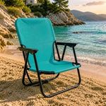 Sport si Outdoor - Camping - Mobilier pentru camping - Scaune camping - Scaun de plaja pliabil, turcoaz, 44x33x65cm - Infinity.ro