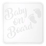 Carti si Birotica - Papetarie - Hartie si topuri - Autocolant - Autocolant Auto 'Baby On Board' - Decal Alb - Infinity.ro