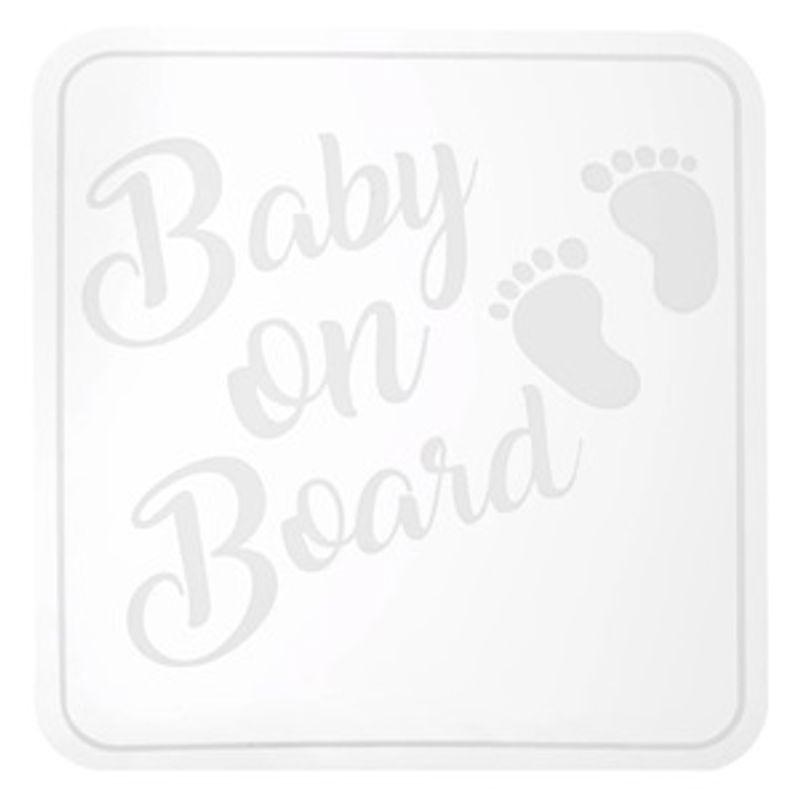Carti si Birotica - Papetarie - Hartie si topuri - Autocolant - Autocolant Auto 'Baby On Board' - Decal Alb - Infinity.ro