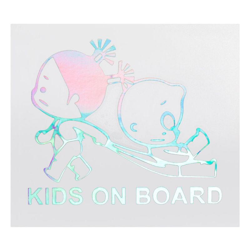 Carti si Birotica - Papetarie - Hartie si topuri - Autocolant - Autocolant auto Kids On Board, 14x12.5 cm, Multicolor - Infinity.ro