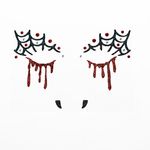 Ingrijire personala si Cosmetice - Machiaj - Accesorii machiaj - Tatuaj temporar cu vampir, autocolant pentru fata, rosu, cu strasuri si efect de sange, pentru Halloween si carnaval - Infinity.ro