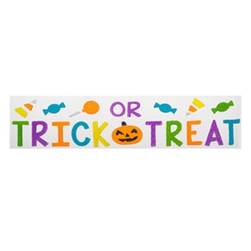 Casa si Gradina - Decoratiuni - Stickere decorative - Autocolante gel pentru geam Halloween Trick or Treat, Multicolor, 6,5 cm litera - Infinity.ro