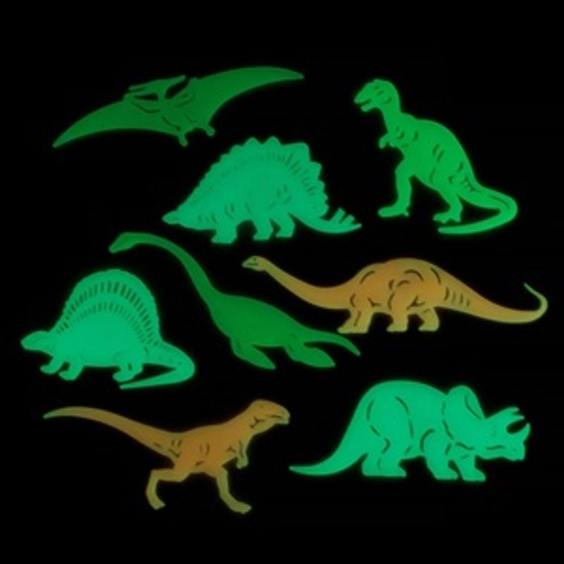 Casa si Gradina - Decoratiuni - Stickere decorative - Autocolante Decorative Fosforescente Dinozauri Multicolori pentru Perete - Infinity.ro