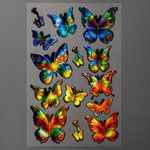 Casa si Gradina - Decoratiuni - Stickere decorative - Autocolante Puffy cu Fluturi Holografici, 14 buc - Infinity.ro