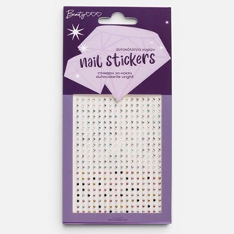 Ingrijire personala si Cosmetice - Manichiura si pedichiura - Produse nail art - Strasuri autocolante pentru unghii, set mixt, culori variate - Infinity.ro