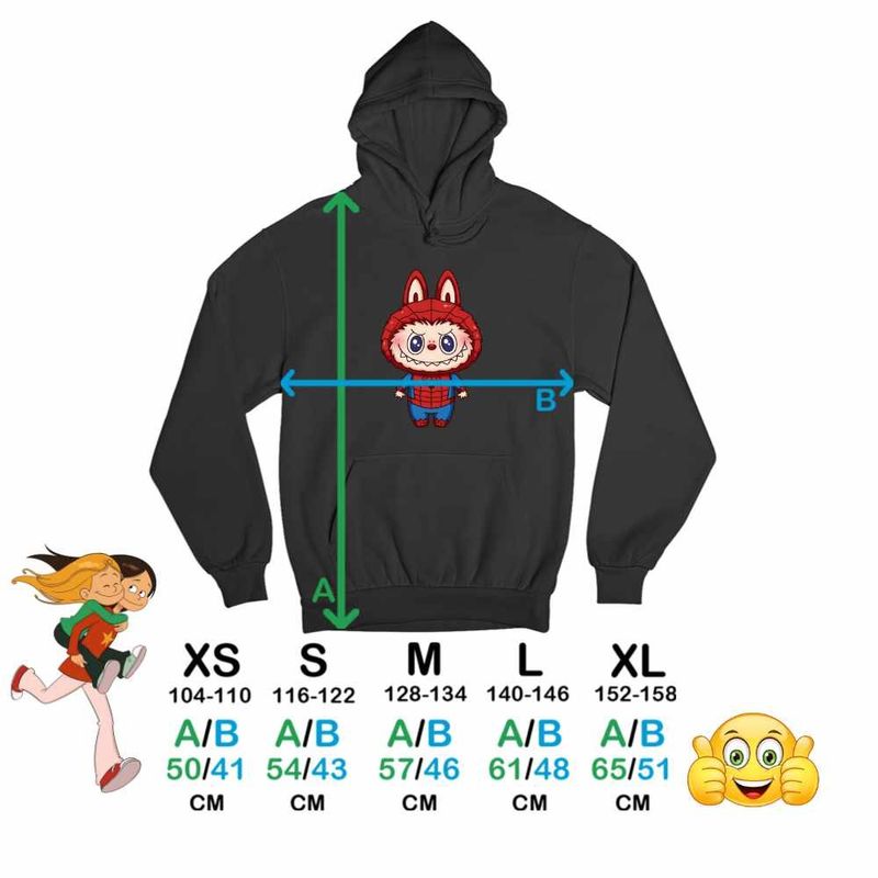Fashion, accesorii si bijuterii - Copii - Imbracaminte copii - Pulovere si hanorace copii - Hanorac Copii Fete Labubu Spiderman Marvel Spidey Paienjenel, negru, marime XS Copii - Infinity.ro