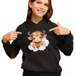 Fashion, accesorii si bijuterii - Copii - Imbracaminte copii - Pulovere si hanorace copii - Hanorac Copii Fete Taur Baby Zodiac Horoscop Taurus Astrologie, negru, marime XS Copii - Infinity.ro