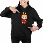 Fashion, accesorii si bijuterii - Copii - Imbracaminte copii - Pulovere si hanorace copii - Hanorac Copii Fete Labubu Iron Man Marvel, negru, marime XS Copii - Infinity.ro
