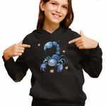 Fashion, accesorii si bijuterii - Copii - Imbracaminte copii - Pulovere si hanorace copii - Hanorac Copii Fete Scorpion Baby Zodiac Horoscop Scorpio Astrologie, negru, marime XS Copii - Infinity.ro