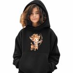 Fashion, accesorii si bijuterii - Copii - Imbracaminte copii - Pulovere si hanorace copii - Hanorac Copii Fete Sagetator Baby Zodiac Horoscop Sagittarius Astrologie, negru, marime XS Copii - Infinity.ro